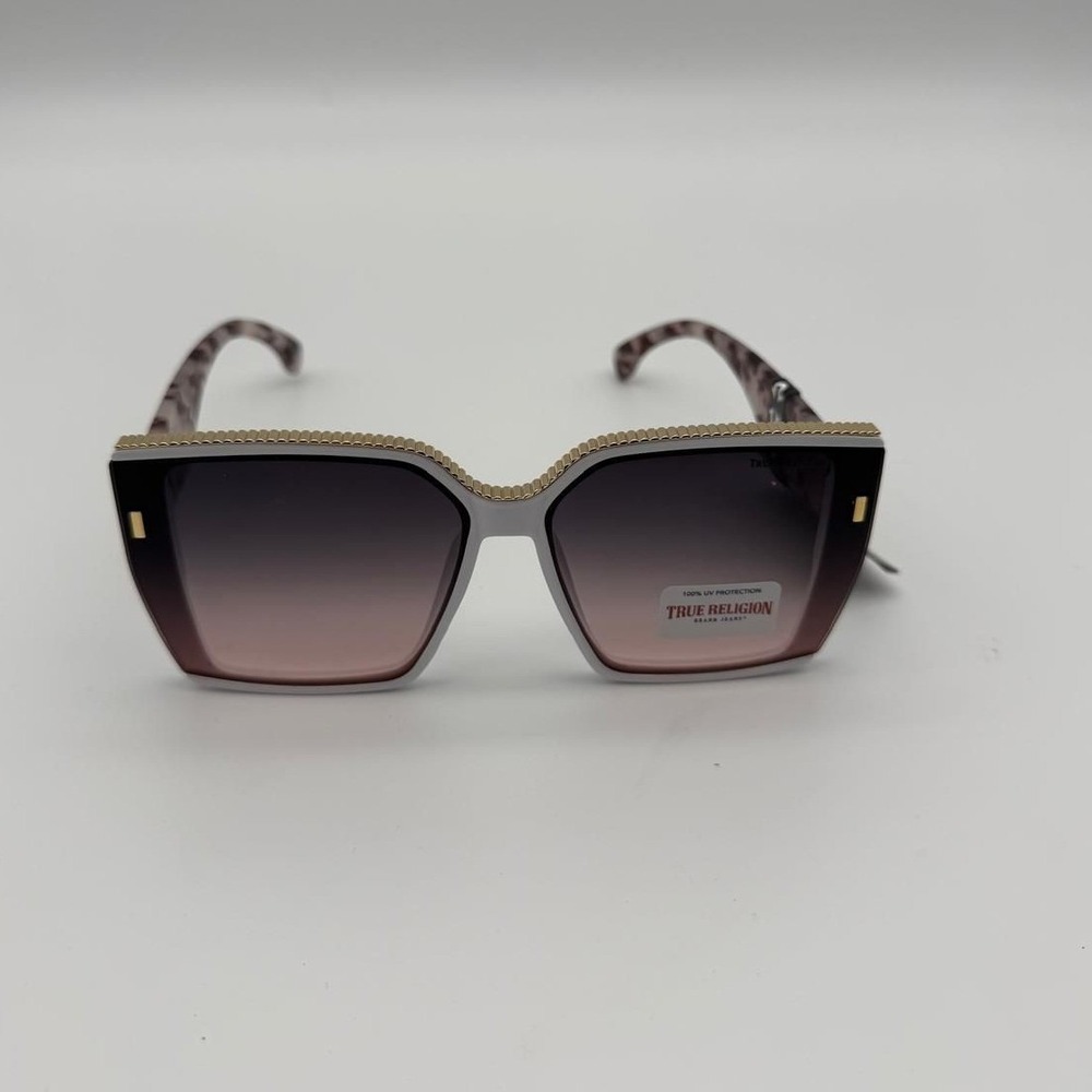 True Religion Oversized‎ Square Sunglasses – White & Marble Frame - Picture 9 of 12
